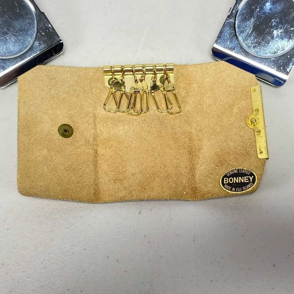 Genuine Leather Bonney 6 Key Holder Pouch Case Made in Fiji